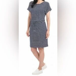 Hilary Radley Striped Navy Dress Size L